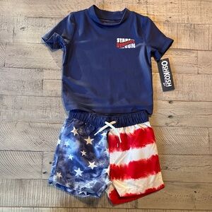 OshKosh B'gosh Navy and Red Star Swim Set